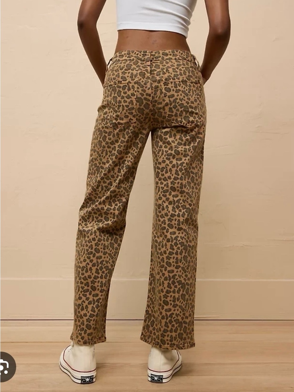 American Eagle Outfitters Leopard Print Wide-Leg Pants - Brown - Picture 2 of 3